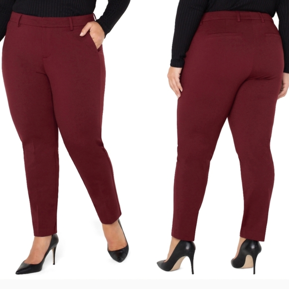 Liverpool Kelsey Trouser Super Stretch Trouser Pants Bourdeaux Burgandy sz 24 - Picture 1 of 14